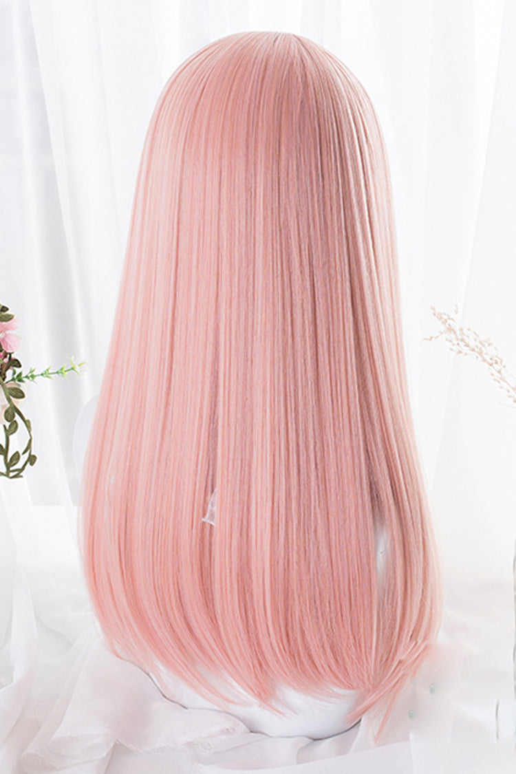 Pink Hime Cut Long Straight Hair Sweet Lolita Wig - Product - 3