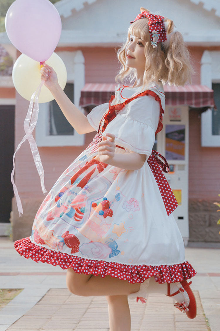 Candy Gift Polka Point Print Princess Sweet Lolita JSK Dress - Product - 5