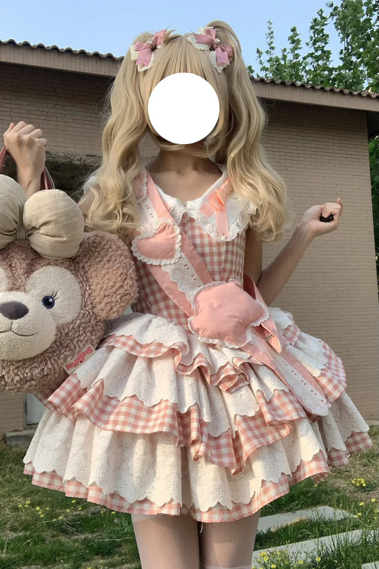 Pink [Star Grant Angel] Triple-Layered Print Ruffle Sweet Lolita Dress - Pink - 1