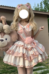 Pink [Star Grant Angel] Triple-Layered Print Ruffle Sweet Lolita Dress - Pink - 1