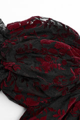 Off Shoulder Ruffle Stitching Lace Sheer Womens Gothic T-Shirt 2 Colors - Product - 15