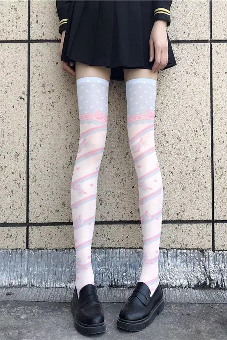 Cute Anime Print Sweet Japanese Lolita Over The Knee Socks 10 Styles - Style1 - 1