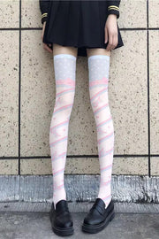 Cute Anime Print Sweet Japanese Lolita Over The Knee Socks 10 Styles - Style1 - 1
