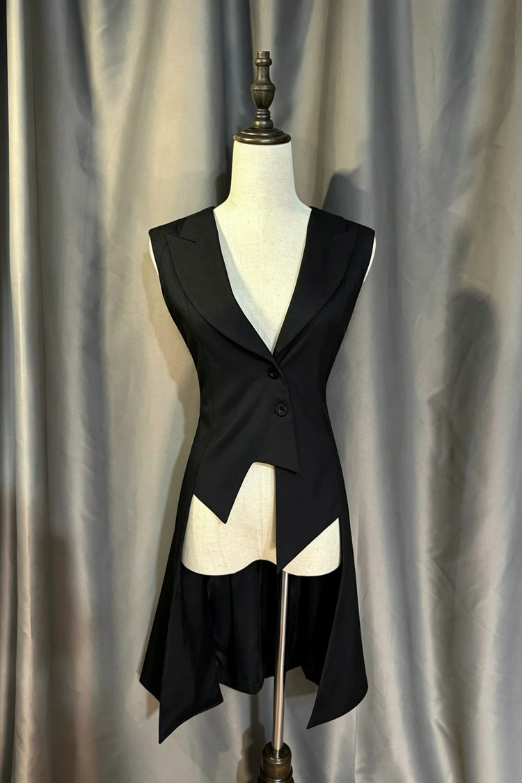 Black [Royal Knight] Gothic Vintage Cool Royal Ouji Lolita (Blouse / Shorts / Vest / Pants) - Vest(Only) - 1