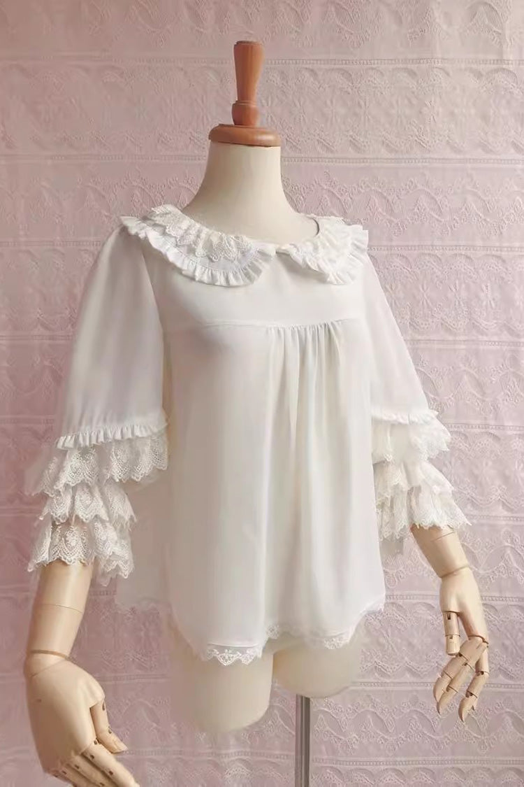 Chiffon Doll Collar Long Sleeves Sweet Lolita Blouse 3 Colors - Product - 2