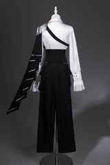 Black/White Embroidery Asymmetric Gothic Prince Handsome Ouji Lolita Set - Product - 6
