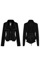 Women's Large Lapel Collar Long Sleeves Slim Tuxedo Gothic Coat 2 Colors - Product - 6