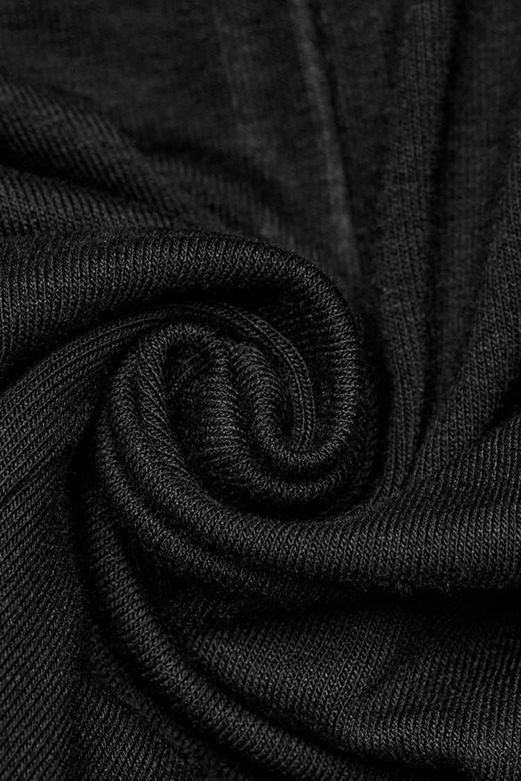 Black Stand Collar Sleeveless Stitching Lace-Up Ripped Women's Punk Tank Top - Product - 9