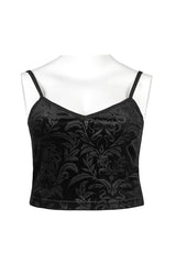Black Velvet Personalized Pattern Printing Adjustable Shoulder Straps Sleeveless Women's Plus Size Gothic Sling - Product - 5