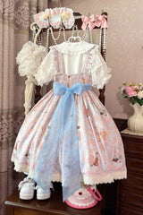 [Sweetheart Party] Sleeveless Printed Ruffled Embroidered Lace Sweet Lolita Jsk Dress 3 Colors - Product - 7