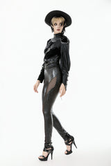 Black Cut-Out Asymmetric Buckled Zippered Women's Punk Cape - Product - 2