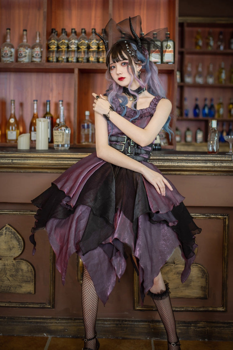 Purple [Seven Deadly Sins: Lust] Multi-Layered Irregular Gothic Lolita Jsk Dress - Product - 5