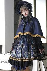 Black God's Salvation Long Sleeves Lace Ruffled Gothic Lolita OP Dress - Product - 5