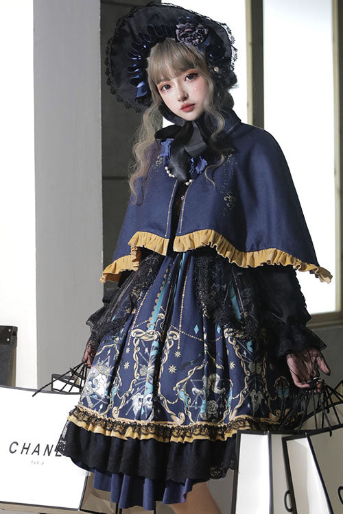 Black God's Salvation Long Sleeves Lace Ruffled Gothic Lolita OP Dress - Product - 5