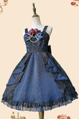 Black/Blue Ruffle Cardigan Bowknot Lace Classic Lolita Dress - Product - 7
