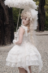White Rose Multi-layer Gothic Lolita Jsk Dress - Product - 9
