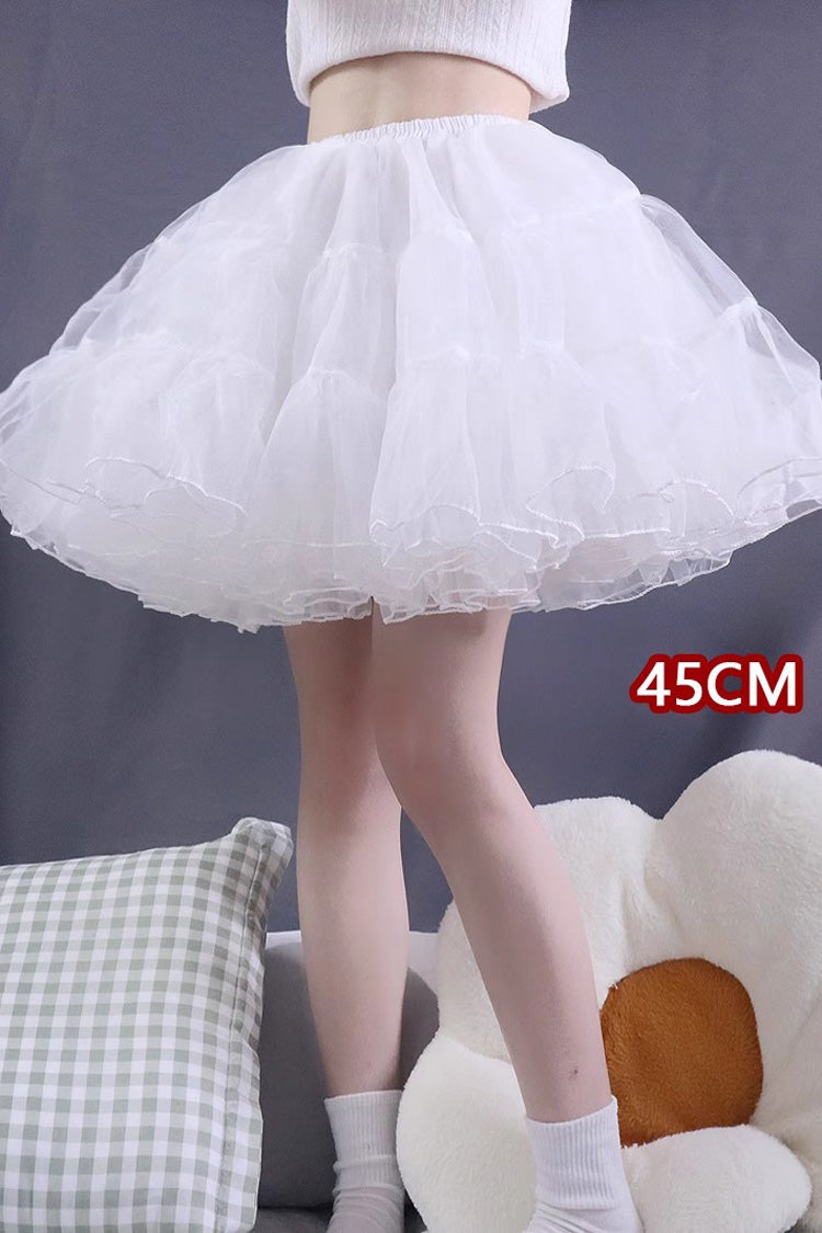 White Violent Boneless Four-Layered Sweet Lolita Petticoat - White - 5