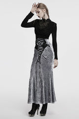 Black Long Sleeves Cowl Neck Stitching Lace Women's Gothic Blouse - Product - 4
