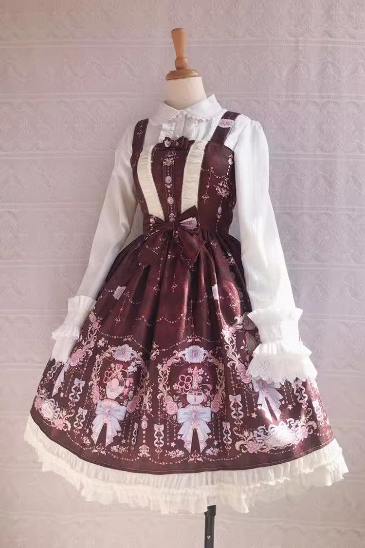 Small Delicate Print Ruffle Bowknot Sweet Lolita Jsk Dress 4 Colors - Product - 5