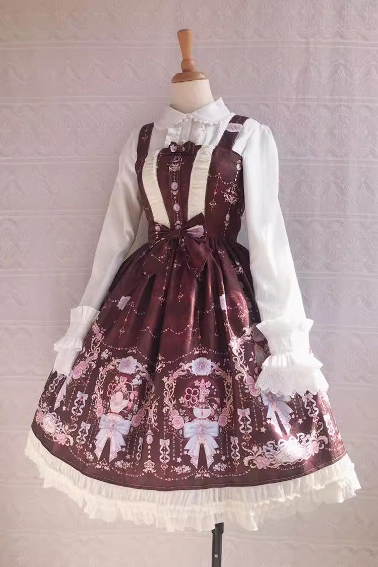 Small Delicate Print Ruffle Bowknot Sweet Lolita Jsk Dress 4 Colors - Product - 5