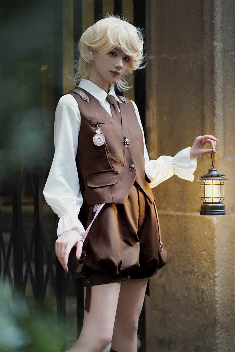 Brown Bunny Detective Prince Ouji Lolita Set - Product - 7