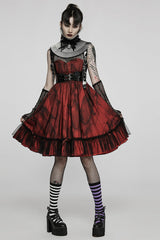 Black/White Stripe Print Bowknot Detachable Women's Gothic Neckwear - Product - 4