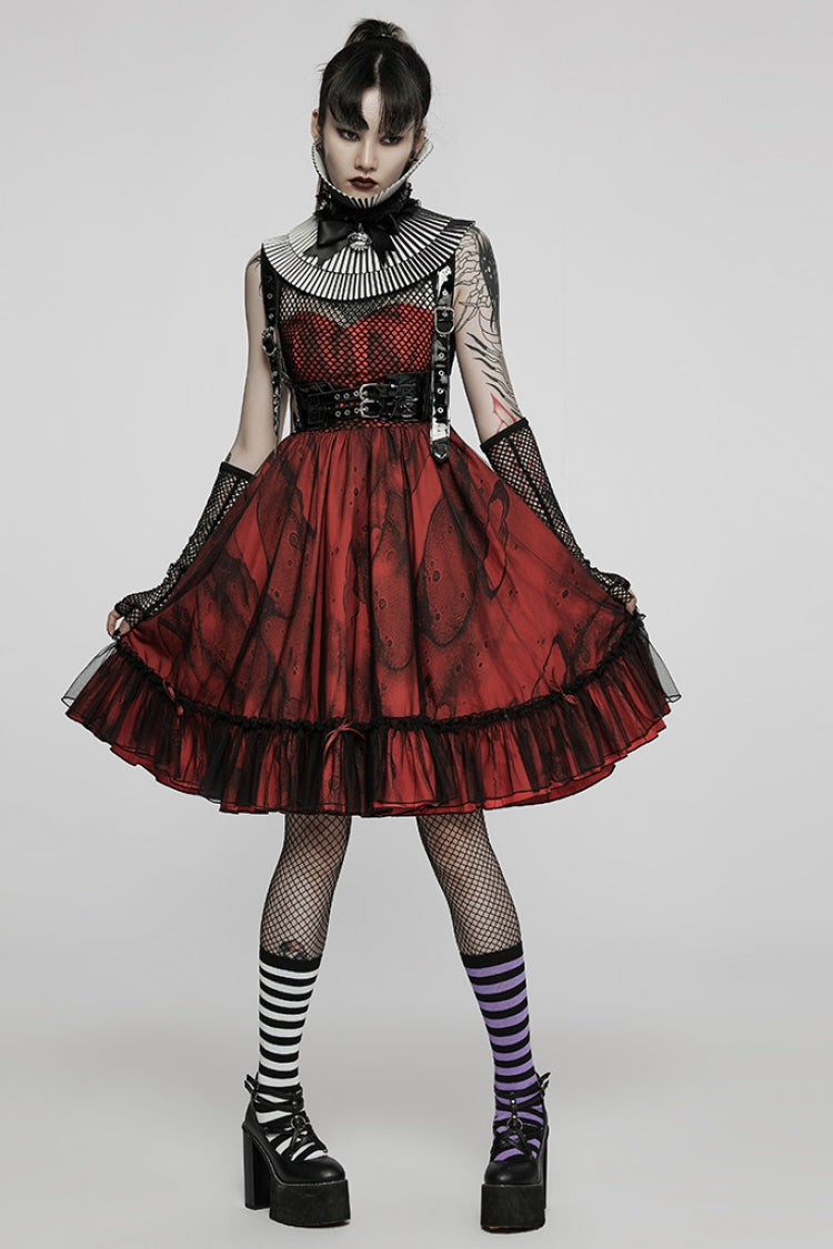 Black/White Stripe Print Bowknot Detachable Women's Gothic Neckwear - Product - 4