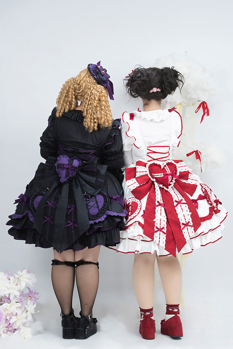 Black/Purple [Frosted Sugar Gift Box] Sleeveless Ruffle Bowknot Gothic Plus Size Princess Lolita Jsk Dress - Product - 6