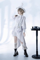 White Rabbit Theater Striped Print Ouji Fashion Handsome Lolita Shorts - Product - 7