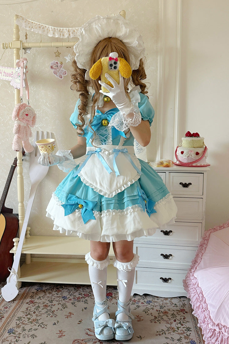 Bell Meow Ruffle Bowknot Sweet Lolita Skirt Set 5 Colors - Product - 16
