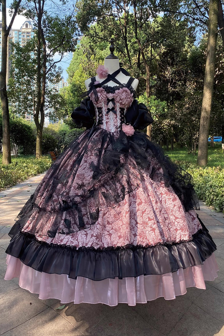 Medea Kiss Halloween Witch Ruffle Hanayome Bowknot Lace Gothic Lolita Jsk Dress 2 Colors - Pink - 1