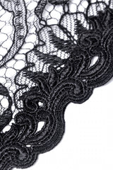Black Off Shoulder Sheer Lace Long Trumpet Chiffon Sleeves Cut-Out Women's Gothic Capelet - Product - 20