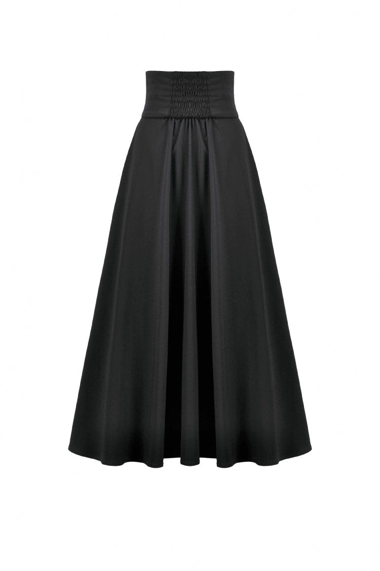 Black High Waisted Floral Printed Lace Mesh Women's Gothic Elegant Long Skirt - Product - 14