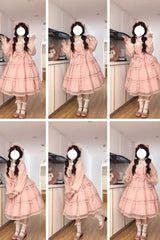 Pink First Love Triple-Layered Ruffle Bowknot Lace Sweet Lolita Jsk Dress - Product - 3