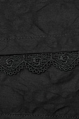Black Lapel Collar Long Sleeves Lace Mens Daily Gothic Elegant Blouse - Product - 6