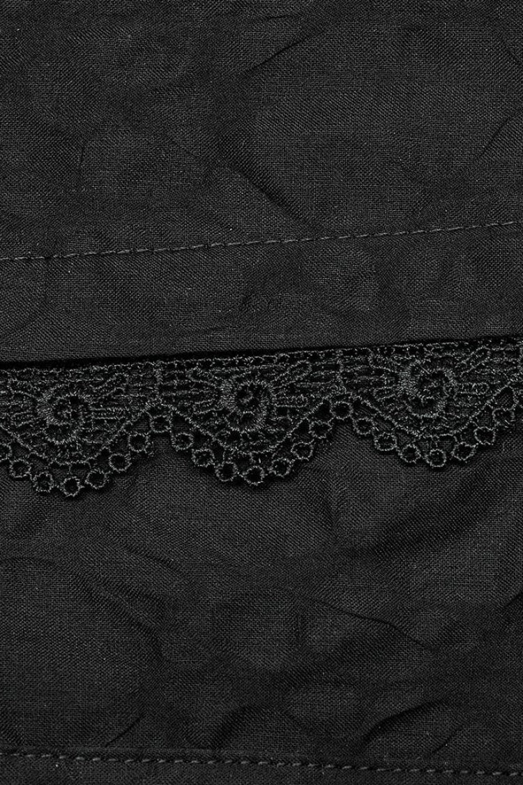 Black Lapel Collar Long Sleeves Lace Mens Daily Gothic Elegant Blouse - Product - 6