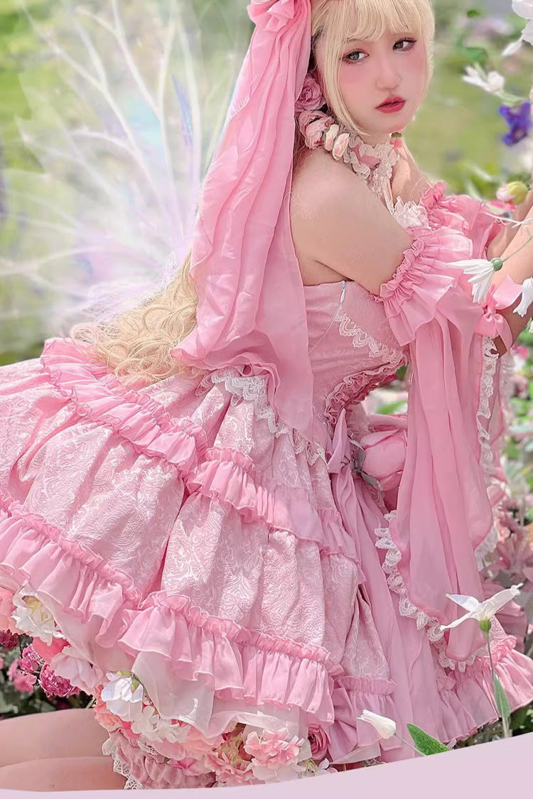 Gem Princess Fish Bone Detached Hime Sleeves Sweet Lolita Princess Dress Set 2 Colors - Product - 7