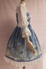 Blessing of Oriel Print Ruffle Bowknot Stitching Lace Sweet Lolita Jsk Dress 4 Colors - Product - 8