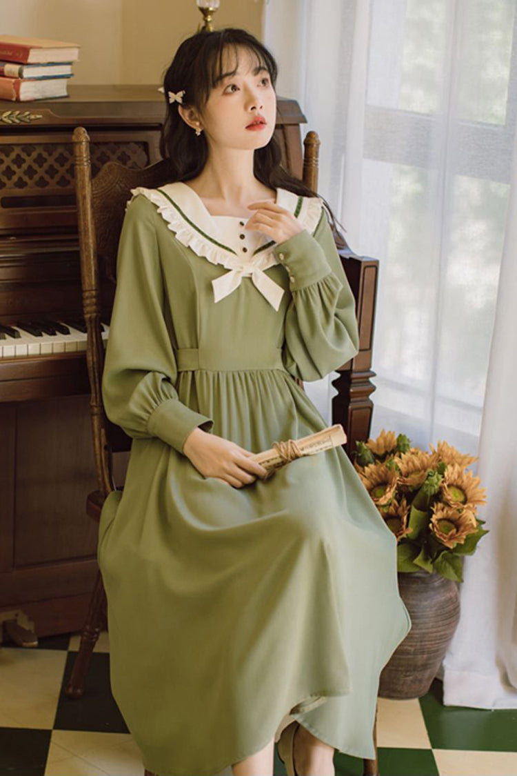 フレンチ レトロ Hepburn スタイル 丸襟 ロング スウィートロリータワンピース（OP） 商品画像