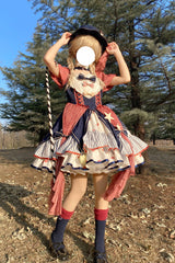 Multi-Color Circus Short Sleeves Multi-layer Print Ruffle Bowknot Sweet Lolita Dress - Product - 8