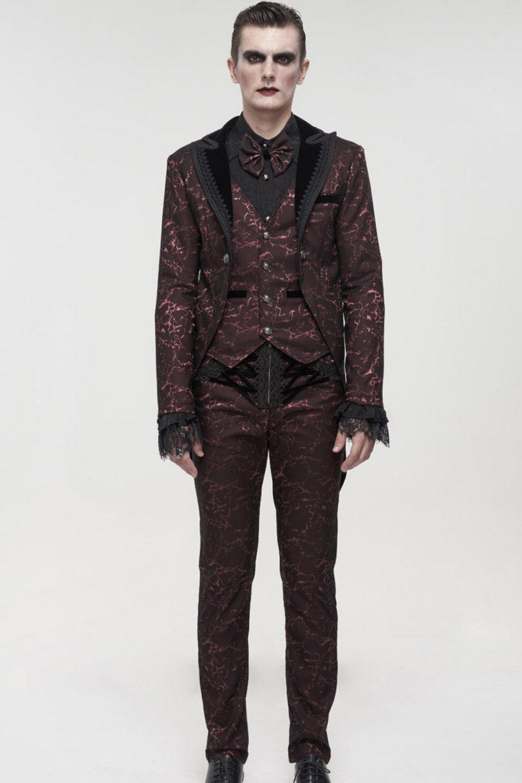 ine Gothic Glossy Pattern Drawstring Lace Decoration Men's Pants - Product - 8