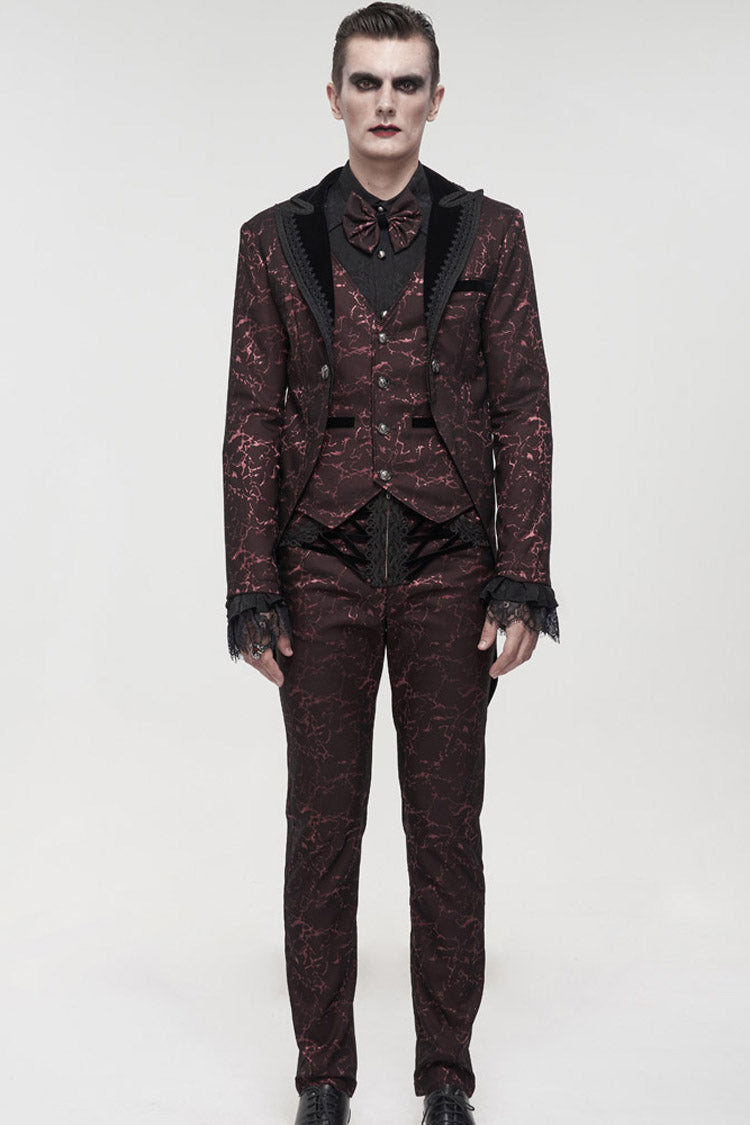 ine Gothic Glossy Pattern Drawstring Lace Decoration Men's Pants - Product - 8