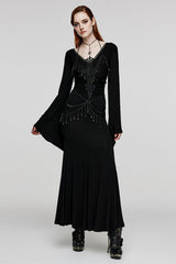 Black Adjustable Crystal Pendant Decoration Tassel Chain Women's Gothic Body Harness - Product - 4