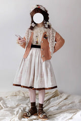 Forest Illustrated Book Watercolor Picture Book Print Sweet Elegant Lolita Skirt 3 Colors - Product - 17