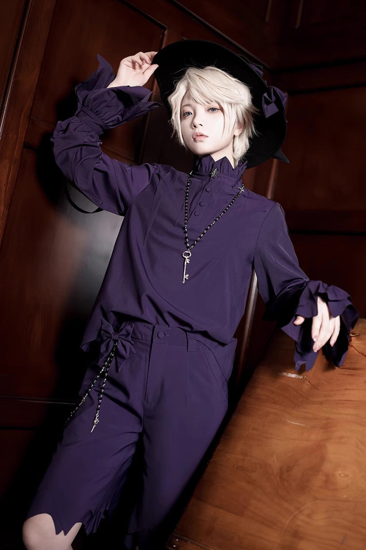 Blue/Purple Irregular Medieval Ouji Fashion Lolita Shorts - Product - 5