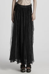 Black Buckle Split Women's Gothic Skirt - Black - 1