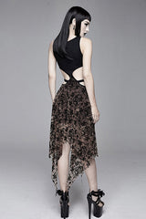 Steampunk Semilucent Hollow Out Sleeveless Sexy Womens Mesh Dress - Product - 3