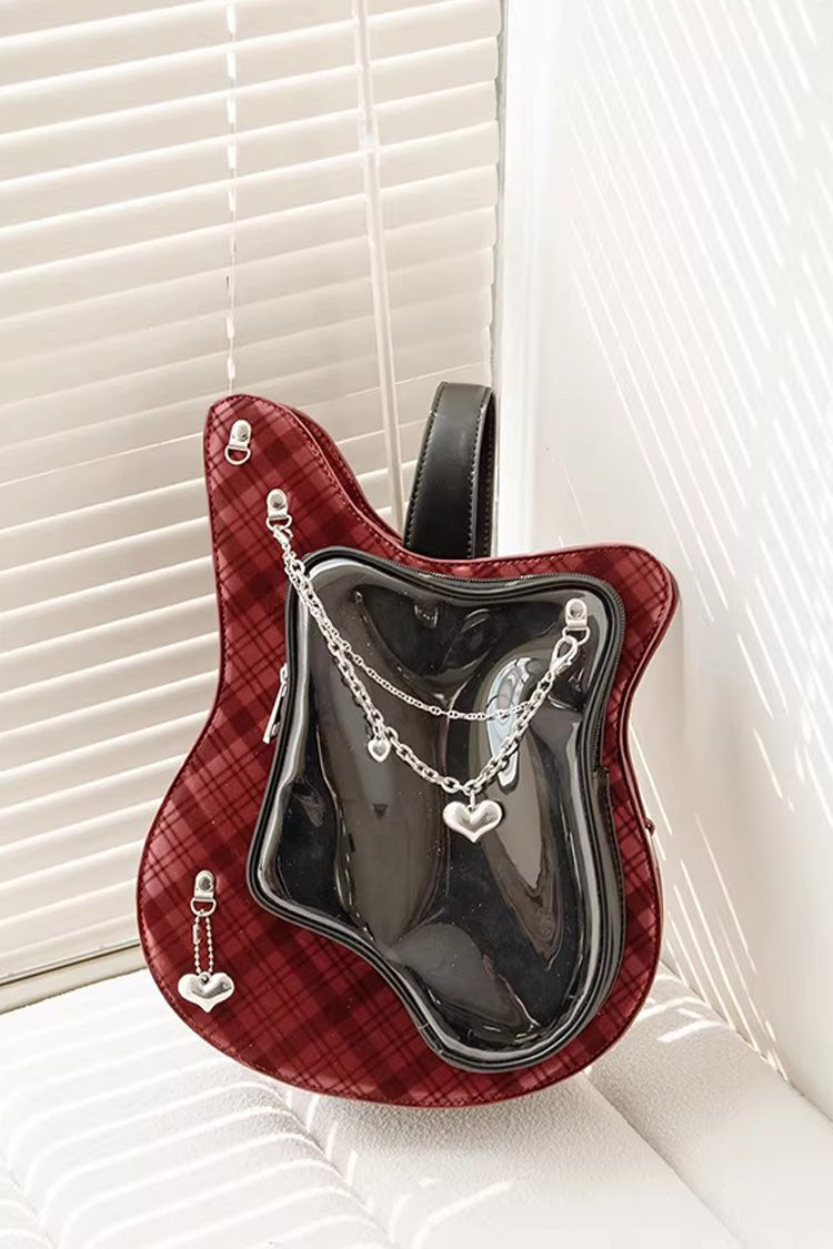 Guitar Heart Printed Chain-Decorated Sweet Lolita Itabag 3 Colors - Product - 11