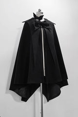 Black Woolen Ouji Fashion Daily Lolita Cloak - Product - 2