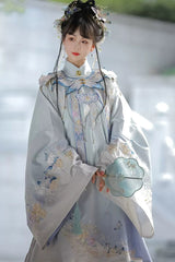 Multi-Color Stand Collar Print Embroidery Sweet Hanfu Dress - Product - 3
